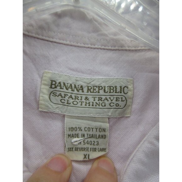 VINTAGE Banana Republic Shirt XL Button Up Safari Travel Field 90s * - Picture 10 of 11